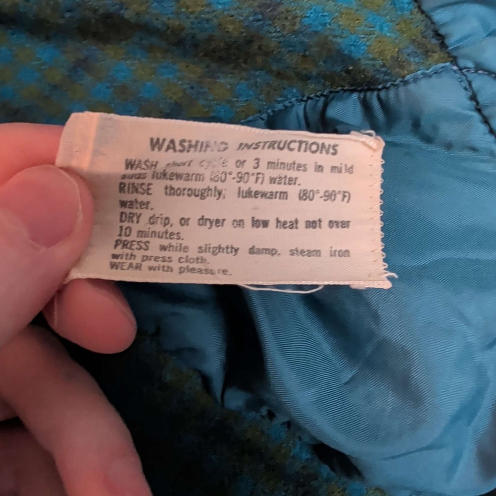 Pendleton Wool Shirt Mens M Teal Green Plaid Distressed Vintage Made in USA - Picture 4 of 6